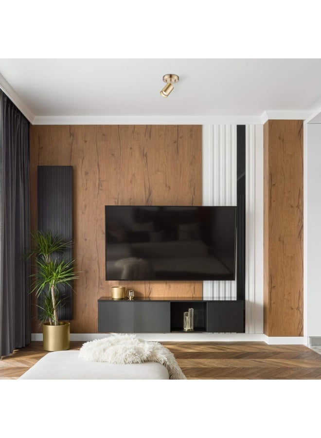 المفتاحة مصباح سقف كهربائي من نوع AL Miftah Electric Pratt، بإضاءة واحدة، تشطيب نحاسي غير لامع وذهبي، قابل للتعديل، مصباح سقف عصري صناعي للمطبخ، الردهة، غرفة المعيشة - Image 2